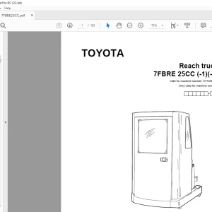 Toyota Forklift 7FBRE 25CC (-1)(-2) Reach Truck Parts Catalogue Manual 577200AT - PDF DOWNLOAD