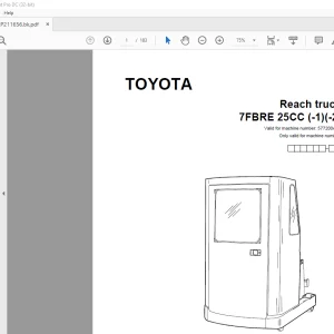 Toyota Forklift 7FBRE 25CC (-1)(-2) Reach truck Parts Catalogue Manual 577200AT - PDF DOWNLOAD