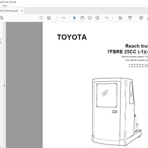 Toyota Forklift 7FBRE 25CC (-1)(-2) Reach truck Parts Catalogue Manual 723011 - PDF DOWNLOAD