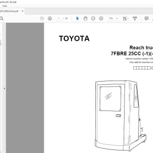Toyota Forklift 7FBRE 25CC (-1)(-2) Reach truck Parts Catalogue Manual 930971 - PDF DOWNLOAD