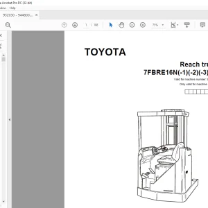 Toyota Forklift 7FBRE16N(-1)(-2)(-3)(C) Reach Truck Parts Catalogue Manual 932030 - PDF DOWNLOAD