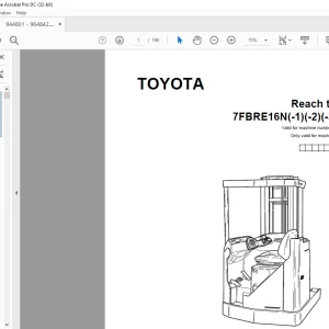 Toyota Forklift 7FBRE16N(-1)(-2)(-3)(C) Reach Truck Parts Catalogue Manual 944801 - PDF DOWNLOAD