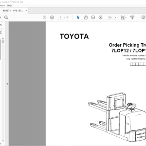 Toyota Forklift 7LOP12 7LOP12P Order Picking Truck Parts Catalogue Manual 969874 - PDF DOWNLOAD