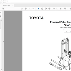 Toyota Forklift 7SLL13.5S Powered Pallet Stacker Parts Catalogue Manual 955047 - PDF DOWNLOAD