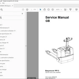 Toyota Forklift Easymover PP13 Service Manual 555494AA - PDF DOWNLOAD
