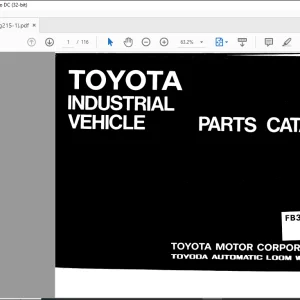 Toyota Forklift FB35 FB40 Parts Catalog Manual G215-1 - PDF DOWNLOAD
