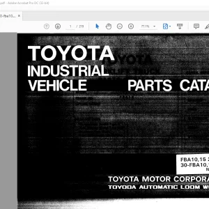 Toyota Forklift FBA10 FBA15 20-FBA10 20-FBA15 30-FBA10 30-FBA15 Parts Catalog Manual G208-1 - PDF DOWNLOAD