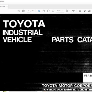Toyota Forklift FBA30 Parts Catalog Manual G210-1 - PDF DOWNLOAD