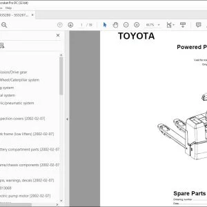 Toyota Forklift PP 13 Powered Pallet Truck Parts Catalogue Manual 435280AT - PDF DOWNLOAD