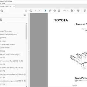 Toyota Forklift PP 13 Powered Pallet Truck Parts Catalogue Manual 555494AT - PDF DOWNLOAD