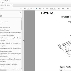 Toyota Forklift PP 13 Powered Pallet Truck Parts Catalogue Manual 939413 - PDF DOWNLOAD