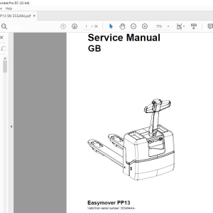 Toyota Forklift PP13 Easy mover Parts Catalog Manual SN 555494AA - PDF DOWNLOAD
