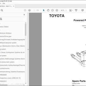 Toyota Forklift PP13 Powered Pallet Truck Parts Catalogue Manual 947624 - PDF DOWNLOAD