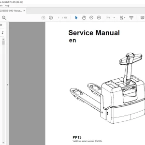 Toyota Forklift PP13 Service Manual SN 914369 - PDF DOWNLOAD