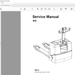 Toyota Forklift PP13 Service Manual SN 914369 - PDF DOWNLOAD