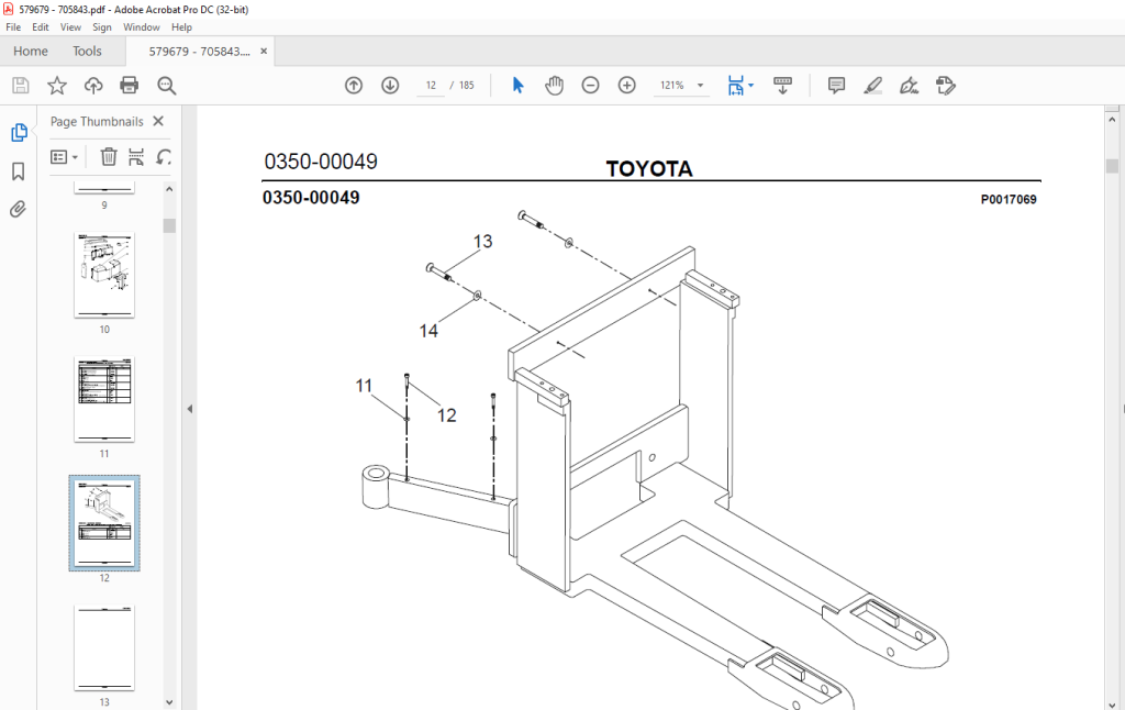 Toyota Forklift SLL 12.5F SLL 16F Powered Pallet Stacker Parts ...