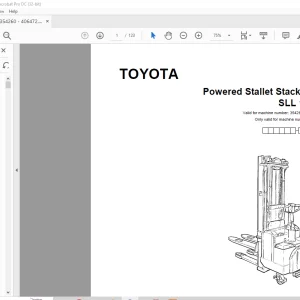 Toyota Forklift SLL 16 Powered Pallet Stacker Parts Catalogue Manual 354260AT - PDF DOWNLOAD