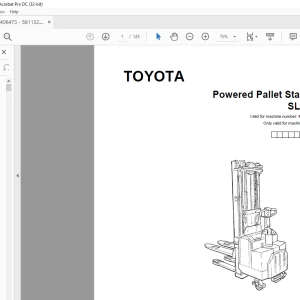 Toyota Forklift SLL 16 Powered Pallet Stacker Parts Catalogue Manual 406473 AT - PDF DOWNLOAD
