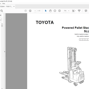 Toyota Forklift SLL 16 Powered Pallet Stacker Parts Catalogue Manual 705844 - PDF DOWNLOAD