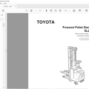 Toyota Forklift SLL 16 Powered Pallet Stacker Parts Catalogue Manual 715567 - PDF DOWNLOAD