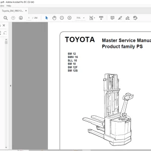 Toyota Forklift SM 12 SMH 16 SLL 16 SM 10 SM 12F SM 12S Master Service Manual 168568-120 - PDF DOWNLOAD