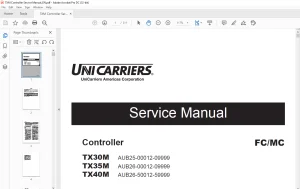 UNICARRIERS TX30M, TX35M, TX40M Controller Service Manual 997SE-11010 PDF DOWNLOAD