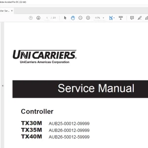 UNICARRIERS TX30M, TX35M, TX40M Controller Service Manual 997SE-11010 PDF DOWNLOAD