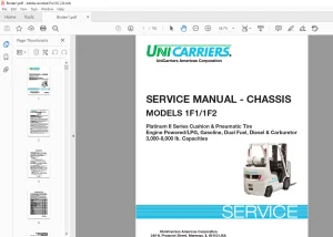 Unicarriers 1F1 1F2 Chassis Service Manual SM45U-1F120 PDF DOWNLOAD