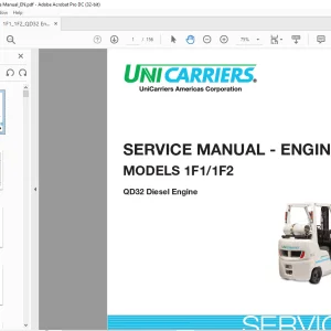 Unicarriers 1F1 1F2 QD32 Diesel Engine Service Manual SM45U-QD32E PDF DOWNLOAD