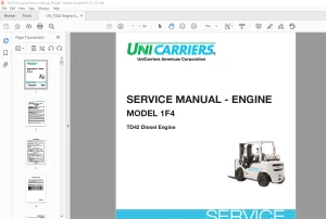 Unicarriers 1F4 T4D2 Diesel Engine Service Manual SM5UC-TD42E PDF DOWNLOAD