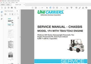 Unicarriers 1F4 with TB45 TD42 Engine Chassis Service Manual SM5UC-1F4TB PDF DOWNLOAD