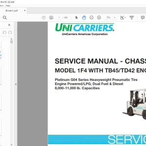 Unicarriers 1F4 with TB45 TD42 Engine Chassis Service Manual SM5UC-1F4TB PDF DOWNLOAD