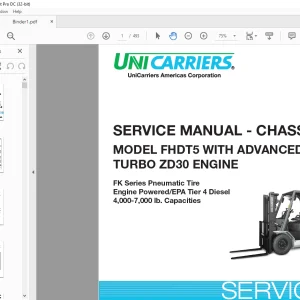 Unicarriers FHDT5 WITH ADVANCED TURBO ZD30 ENGINE CHASSIS SERVICE MANUAL SM5UC-FHDAZD PDF DOWNLOAD