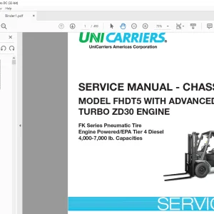 Unicarriers FHDT5 with Advanced Turbo ZD30 Engine Chassis Service Manual SM5UC-FHDAZD PDF DOWNLOAD
