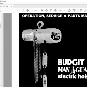 Budgit Man Guard Electric Hoists Operation Service & Parts Manual BI619707 - PDF DOWNLOAD