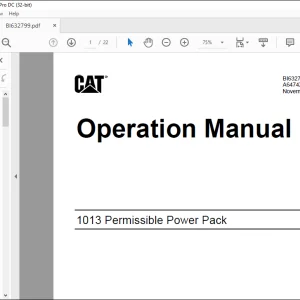 CAT 1013 Permissible Power Pack Operation Manual BI632799 - PDF DOWNLOAD