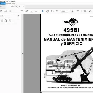 CAT 495BI PALA ELECTRICA PARA LA MINERIA MANUAL DE MANTENI IENTO Y SERVICO  - PDF DOWNLOAD (Spanish)