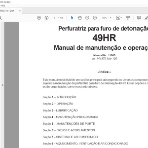 CAT 49HR PER FURATRIZ PARA FURO DE DETONAÇÃO MANUAL DE MANUTENÇÃO e OPERAÇÃO -  PDF DOWNLOAD (Portuguese)