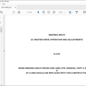 CAT 6RA70 DC MASTER DRIVE OPERATION AND ADJUSTMENTS MANUAL X-4123 - PDF DOWNLOAD