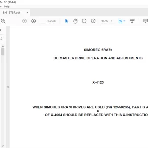 CAT 6RA70 DC MASTER DRIVE OPERATION AND ADJUSTMENTS MANUAL X-4123  - PDF DOWNLOAD