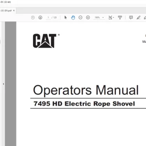 CAT 7495 HD Electric Rope Shovel Operators Manual BI010127 -  PDF DOWNLOAD