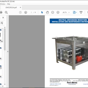 CAT 7495 NEUTRAL GROUNDING RESISTORS INSTALLATION AND MAINTENANCE INSTRUCTIONS MANUAL - PDF DOWNLOAD