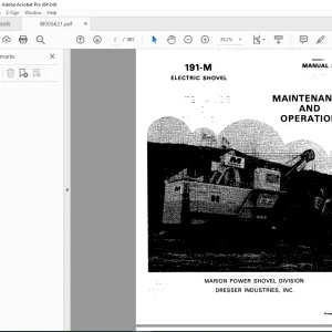 CAT BUCYRUS 191-M ELECTRIC SHOVEL MAINTENANCE AND OPERATION MANUAL BI005621 - PDF DOWNLOAD