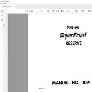 CAT BUCYRUS 194-M SuperFront RESERVE Operation Manual 1091 - PDF DOWNLOAD