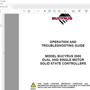 CAT BUCYRUS 2000 OPERATION AND TROUBLESHOOTING GUIDE MANUAL-  PDF DOWNLOAD