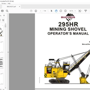 CAT BUCYRUS 295 HR Mining Shovel Operator’s Manual SN 141401 - PDF DOWNLOAD