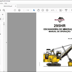 CAT BUCYRUS 295HR Escavadeira de Mineração Manual de Operação BI624208  - PDF DOWNLOAD (Portuguese)