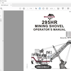 CAT BUCYRUS 295HR Mining Shovel Operator’s Manual - PDF DOWNLOAD