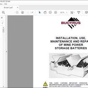 CAT BUCYRUS 30 Installation, Use, Maintenance And Repair Manual  - PDF DOWNLOAD