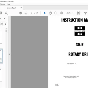 CAT BUCYRUS 30-R ROTARY DRILL INSTRUCION MANUAL BI005440 - PDF DOWNLOAD
